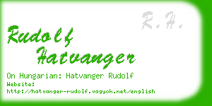 rudolf hatvanger business card